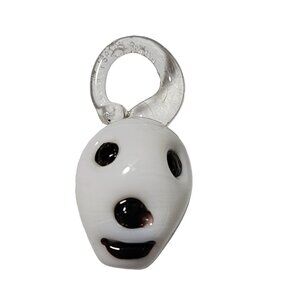 Handmade Glass Ghost Skull Pendant Charm Halloween Jewelry Bracelet Necklace DIY